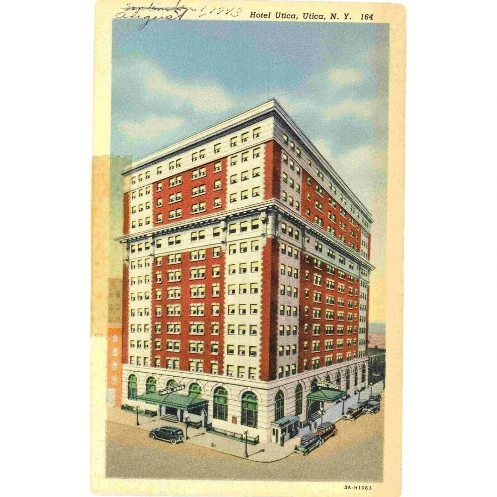 Vintage Postcard‎ Utica New York NY Hotel Utica Architecture Travel USA Curteich